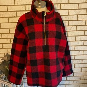 Old Navy / Red/Black quarter zip fleece.       Sz XXL